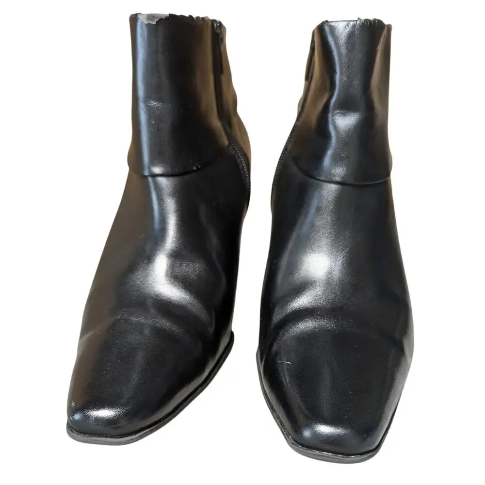 Croft&Barrow Taylor Ankle Boots WOMENS 7.5M black faux leather pointy toe witchy